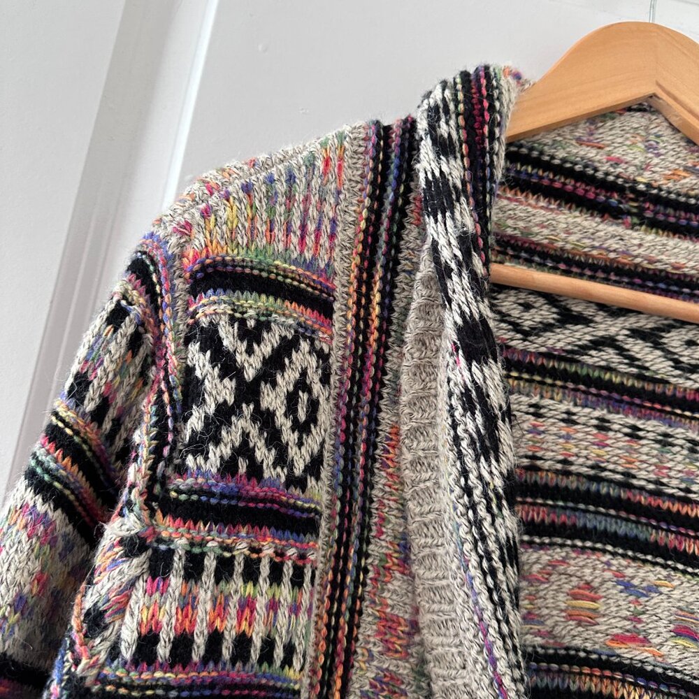 Rising International Aztec Pattern Long Beige Car… - image 3